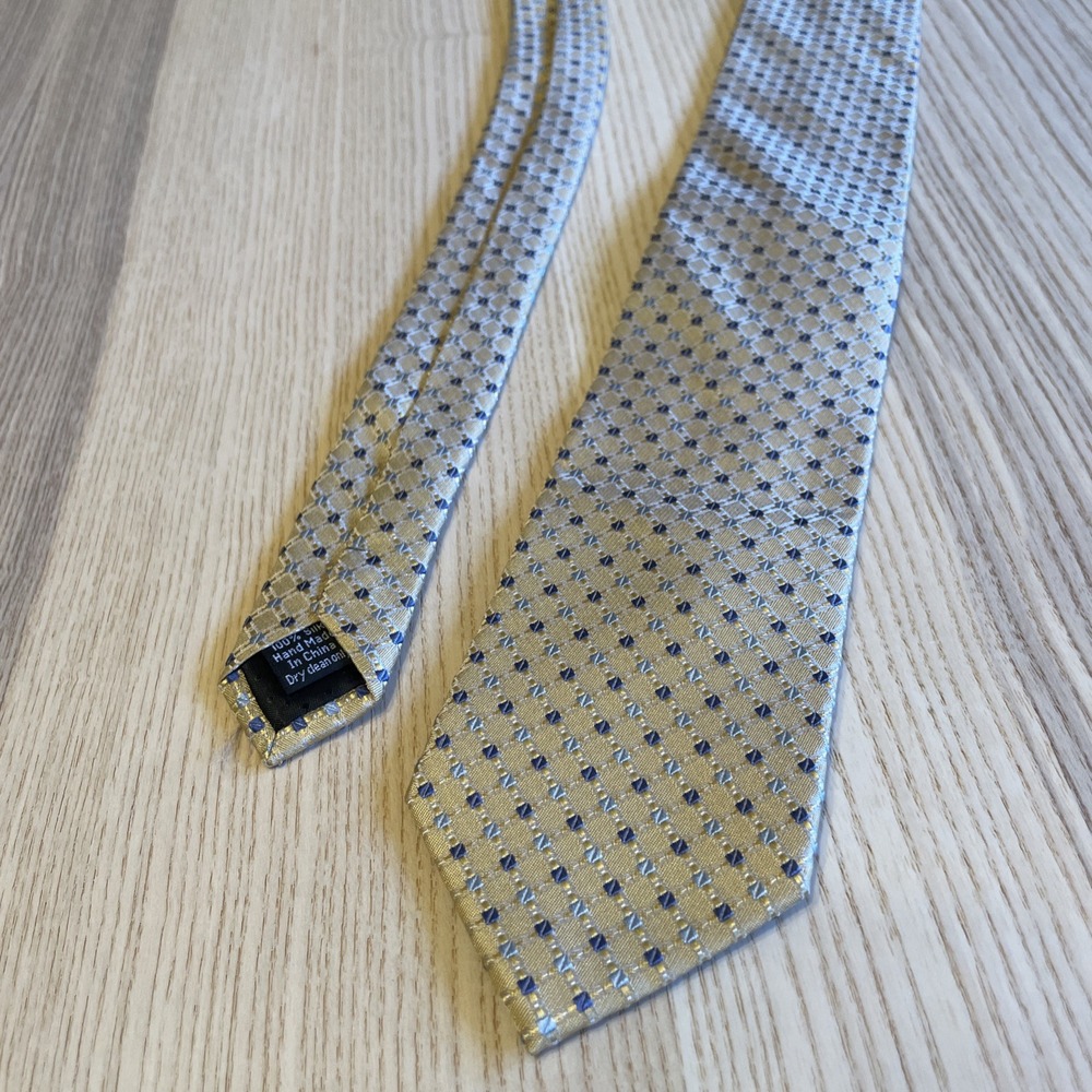Pionto Uomo Platinum Neck Tie Silk‎ Gold / Blue